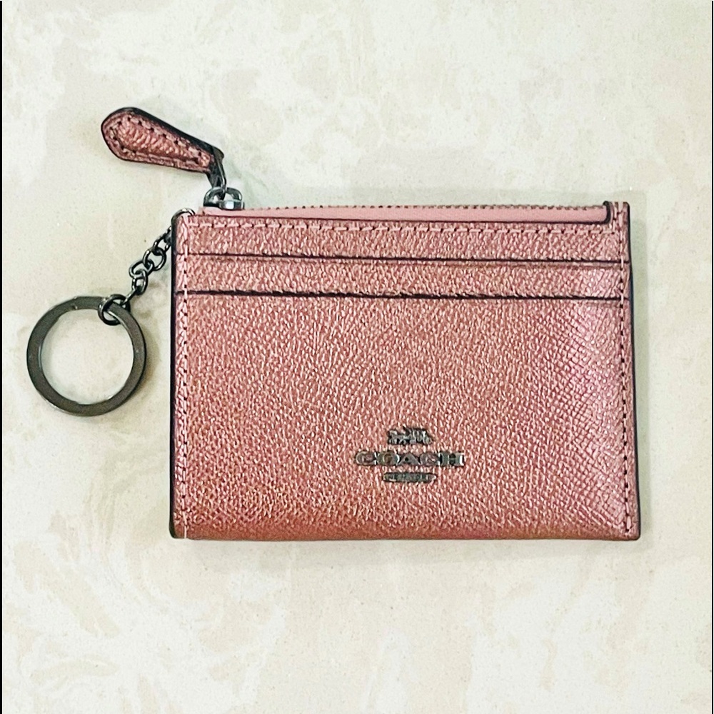 Coach genuine leather wallet keychain